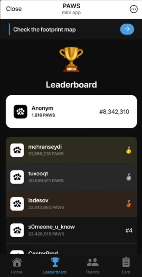 بخش Leaderboard ربات پاز